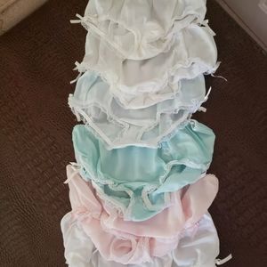 Vtg matte satin dior monogram ruffle knickers xxs